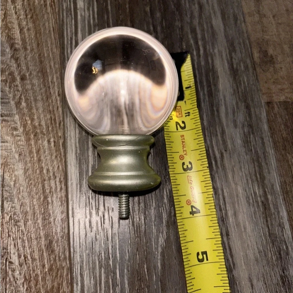 50%offw❤️ 2 Heavy Leaded 3” Crystal Ball Curtain Rod Finials Flaw HG99